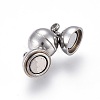 201 Stainless Steel Magnetic Clasps with Loops STAS-K200-03P-B-2