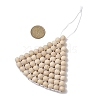 Triangle Wood Beaded Pendant Decorations HJEW-JM02410-3