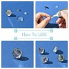 160Pcs 4 Styles Flat Round 304 Stainless Steel Stud Earring Settings with Transparent Glass Cabochons with 304 Stainless Steel Ear Nuts with Plastic Ear Nuts FIND-YW0005-37-3