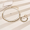 Stylish Vintage PU Leather & Stainless Steel Chain Lariat Necklace and Bracelet Set for Women CT7814-3