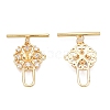 Brass Micro Pave Clear Cubic Zirconia Toggle Clasps KK-N254-142G-3