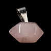 Natural Rose Quartz Pointed Pendants G-K335-03P-14-4