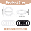 10Pcs 2 Colors Ring Silicone Beads SIL-DC0001-79-2