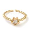 Brass Micro Pave Clear Cubic Zirconia Cuff Rings RJEW-G113-01G-1