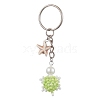 Tortoise Glass Seed Beads Pendant Keychain HJEW-MZ00105-03-1