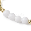 Round 304 Stainless Steel & Natural White Jade Beaded Stretch Bracelets for Women BJEW-JB11053-02-3