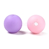 Rubberized Style Imitated Silicone Acrylic Beads MACR-T048-01C-14-2