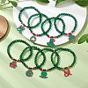 8Pcs Saint Patrick's Day Glass Beaded Stretch Bracelets BJEW-JB11186-2