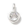 925 Sterling Sliver Cubic Zirconia Flat Round Charms STER-R002-02S-08-1