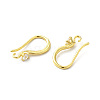 Brass Micro Pave Clear Cubic Zirconia Earring Hooks ZIRC-R112-06G-2