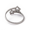 201 Stainless Steel Double Star Finger Ring RJEW-J051-14P-3