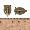 Holy Oval Carved Virgin Mary Tibetan Style Alloy Chandelier Component Links TIBEP-LF0961YKG-AB-FF-4