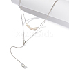 925 Sterling Silver Double Layer Necklaces NJEW-L116-11P-2
