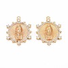 Brass Micro Pave Clear Cubic Zirconia Pendants KK-S356-731-1