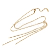 304 Stainless Steel Ball Chain Tassel Y Necklaces for Women LS-NJEW-Z104-01G-3