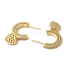 Rack Plating Brass Micro Pave Clear Cubic Zirconia Stud Earrings EJEW-B062-23G-2