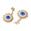 Synthetic Blue Goldstone Ear Studs EJEW-MZ00238-4