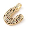 Brass Micro Pave Cubic Zirconia Pendants ZIRC-P121-01G-U-2