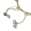 Dyed Natural Quartz Crystal & Green Aventurine Chips Braided Bead Bracelet BJEW-TA00351-4