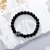 Synthetic Black Stone Stretch Bracelet with Tree of Life HV5318-2-1