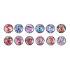 12Pcs Platinum Plated Brass Jewelry Snap Buttons with Glass Time Gem Cabochon FIND-SZC0009-08-1