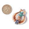 14Pcs 14 Styles Natural Scallop Shell Beads with Glass Jar Glass Bottles Stone Pendants PALLOY-JF03564-3