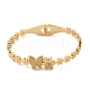 Adjustable Butterfly with Flower Vacuum Plating 304 Stainless Steel Bangles for Women BJEW-F474-20G-2