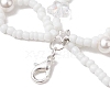 Bowknot Natural Cultured Freshwater Pearl & Glass Beaded Pendant Decoration HJEW-TA00231-4