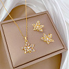 Brass Micro Pave Cubic Zirconia Pendant Necklace & Stud Earrings WG7AC39-97-1