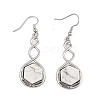 Hexagon Natural Howlite Dangle Earrings EJEW-K298-01P-05-4