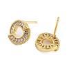 Rack Plating Ring Brass Stud Earrings EJEW-N055-39G-RS-2