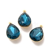 Real 18K Gold Plated Brass with Glass Pendants KK-177-22G-2