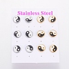 Feng Shui 304 Stainless Steel Stud Earrings EJEW-I235-16-4