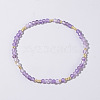 Natural Amethyst Round Beads Stretch Bead Bracelets for Women CQ7665-2-1