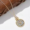 Brass Twelve Constellations Tarot Pendant Necklaces NJEW-Q006-01C-G-4