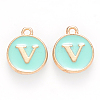 Golden Plated Alloy Enamel Charms ENAM-S118-05V-1