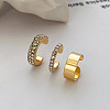 3 Pc Brass Micro Pave Clear Cubic Zirconia Cuff Earrings WH-WG8E2FE-01-2