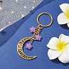 Tibetan Style Alloy Hollow Moon Pendant Keychain KEYC-JKC00690-03-3