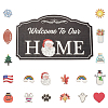 Natural Wood Hanging Wall Decorations for Front Door Home Decoration HJEW-WH0017-08-1