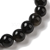 8mm Round Natural Golden Sheen Obsidian Braided Bead Bracelets BJEW-C067-01B-22-3