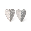 Non-Tarnish Leaf 304 Stainless Steel Stud Earrings for Women EJEW-L272-034P-01-1