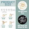 16Pcs 4 Styles Brass Stud Earrings for Women EJEW-TA0001-68-4