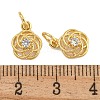 Rack Plating Brass Micro Pave Clear Cubic Zirconia Charms KK-U030-21G-3