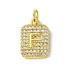 Rack Plating Brass Micro Pave Clear Cubic Zirconia Charms KK-G501-01F-G-1