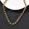 304 Stainless Steel Rolo Chain Necklaces with Spring Ring Clasps for Women NJEW-Z091-03G-2