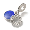 Rack Plating Alloy Blue Enamel European Dangle Charms FIND-H005-36P-2