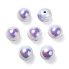 UV Plating Rainbow Iridescent Acrylic Beads OACR-F004-09C-2