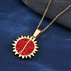 304 Stainless Steel Polymer Clay Rhinestones Sun Openable Pendant Necklaces for Women NJEW-Z065-10G-02-1