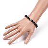 3Pcs Natural Black Agate(Dyed) and Coconut Beads Stretch Bracelets Set BJEW-JB08935-4
