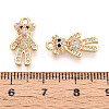 Brass Micro Pave Clear Cubic Zirconia Pendants KK-T078-02G-01-3